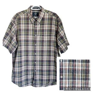 Viyella Button Down Shirt Plaid Madras Top XL